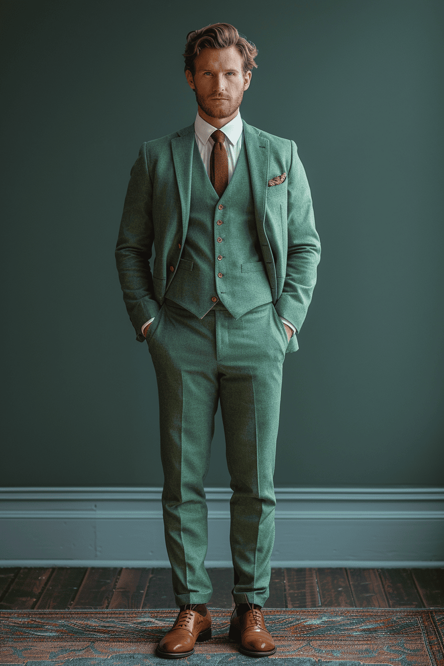 Mint Wool Graduation Suit — Custom Made to Measure