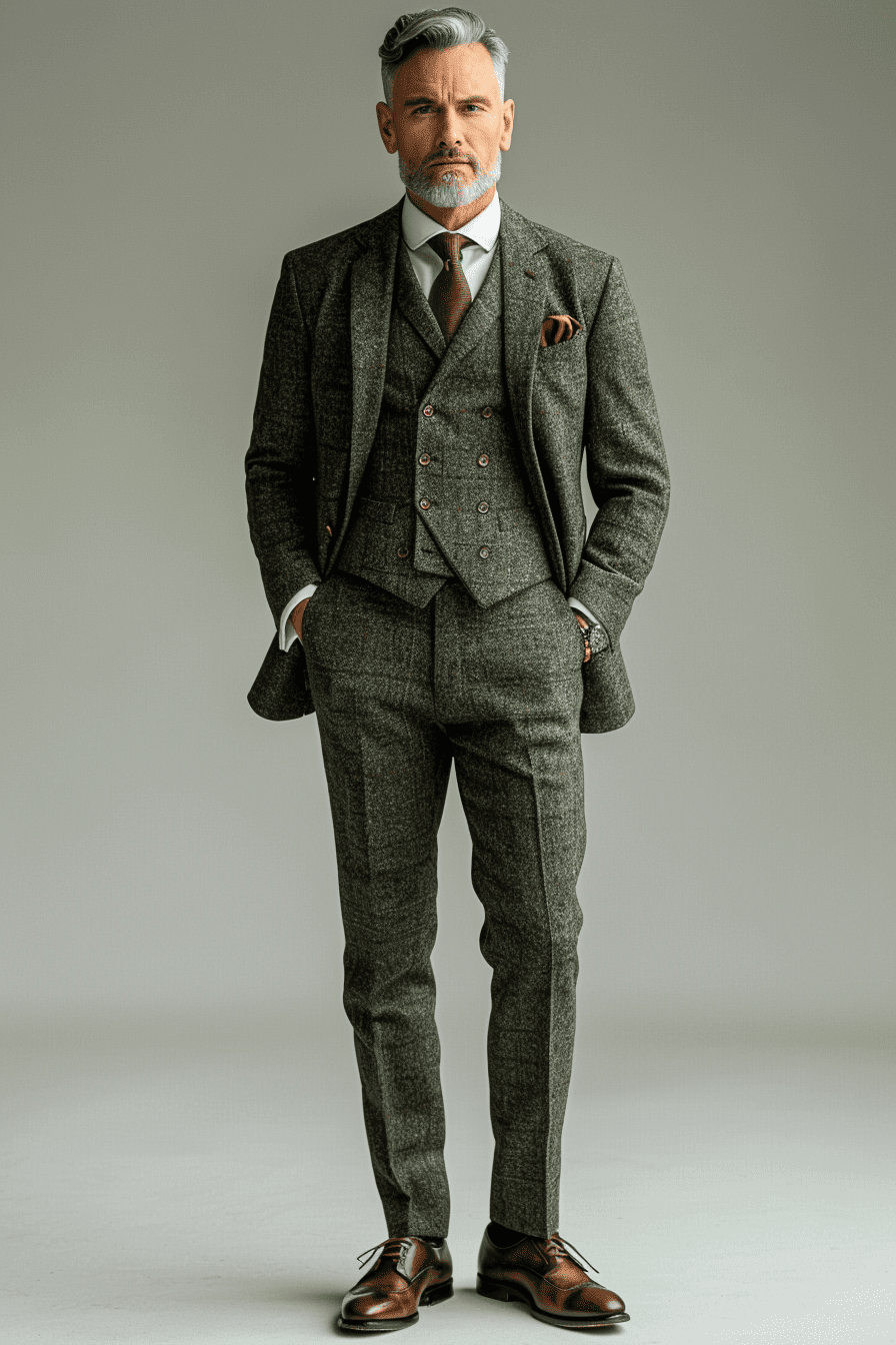 Olive Wool Graduation Suit — Custom Made to Measure