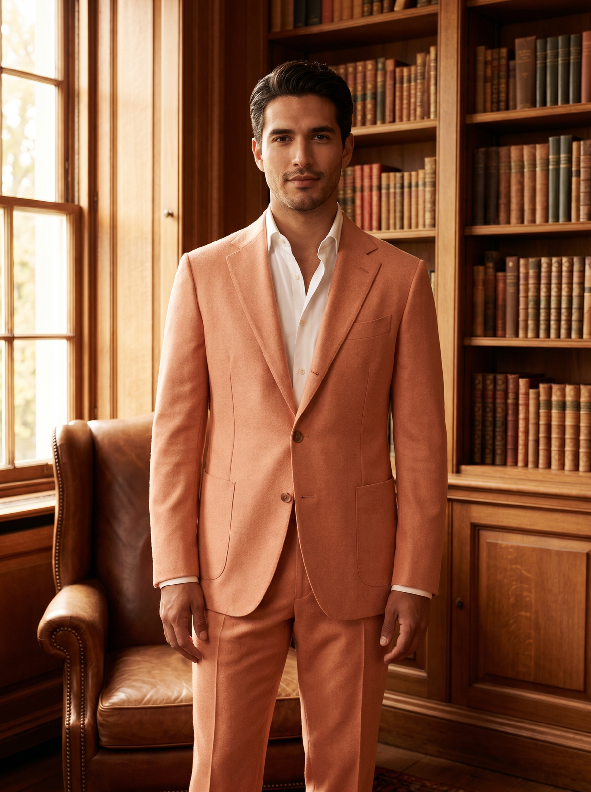 Peach Wool Suit — Custom Made to Measure