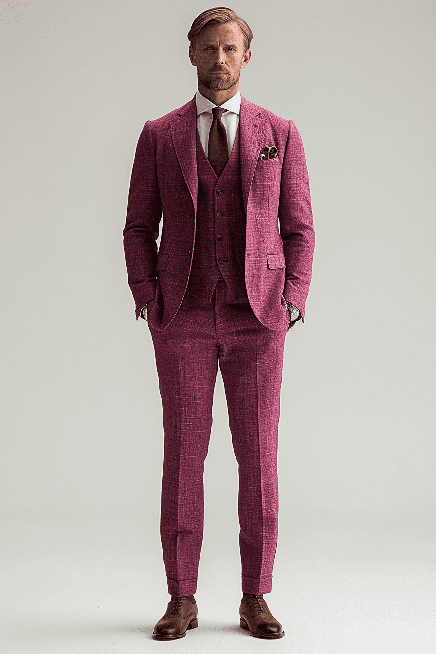 Pink Linen Graduation Suit — Custom Made to Measure