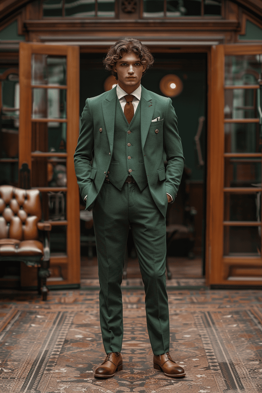 Pistachio Cotton Graduation Suit — Custom Made to Measure