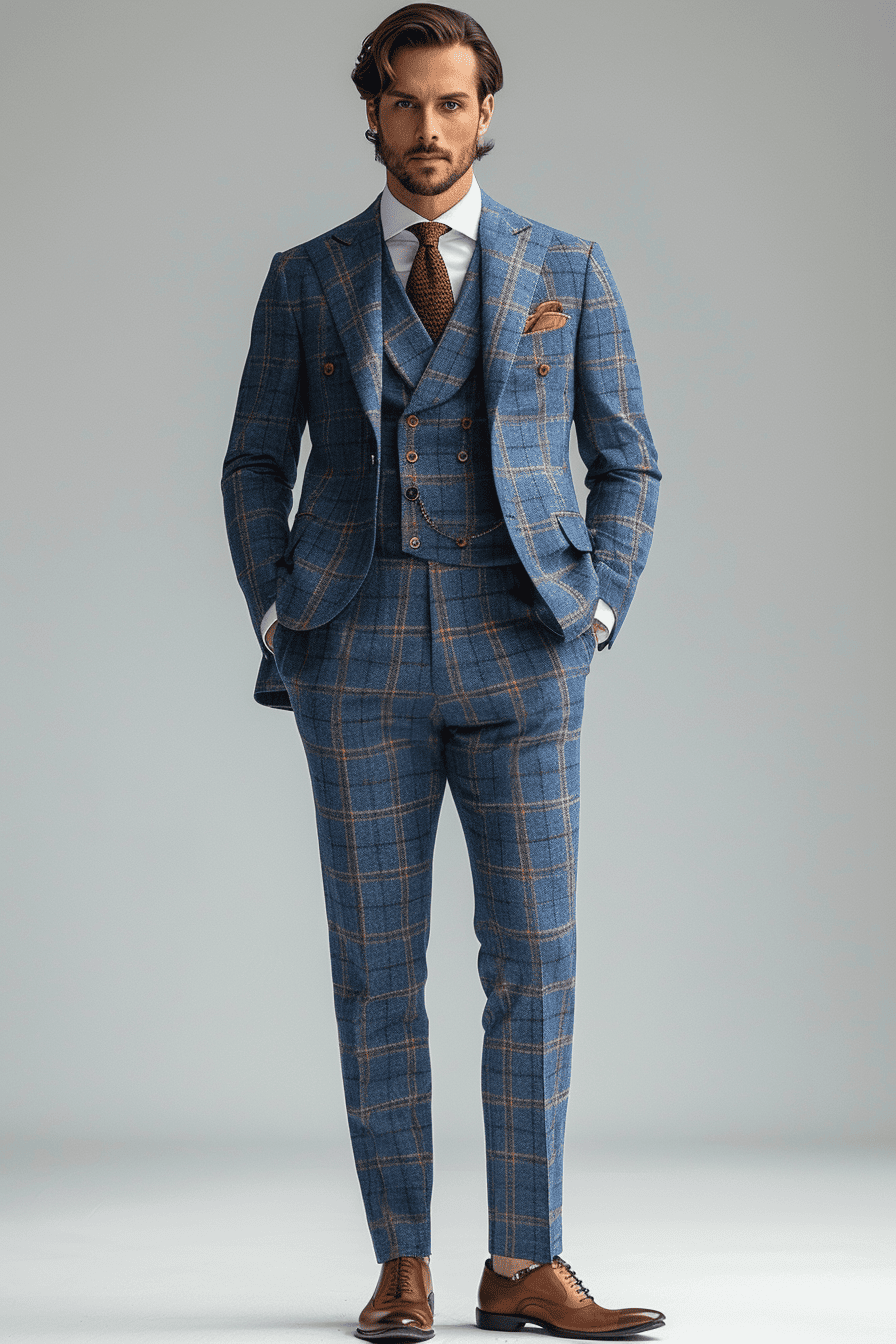 Powder Blue Flannel Suit — Custom Made to Measure