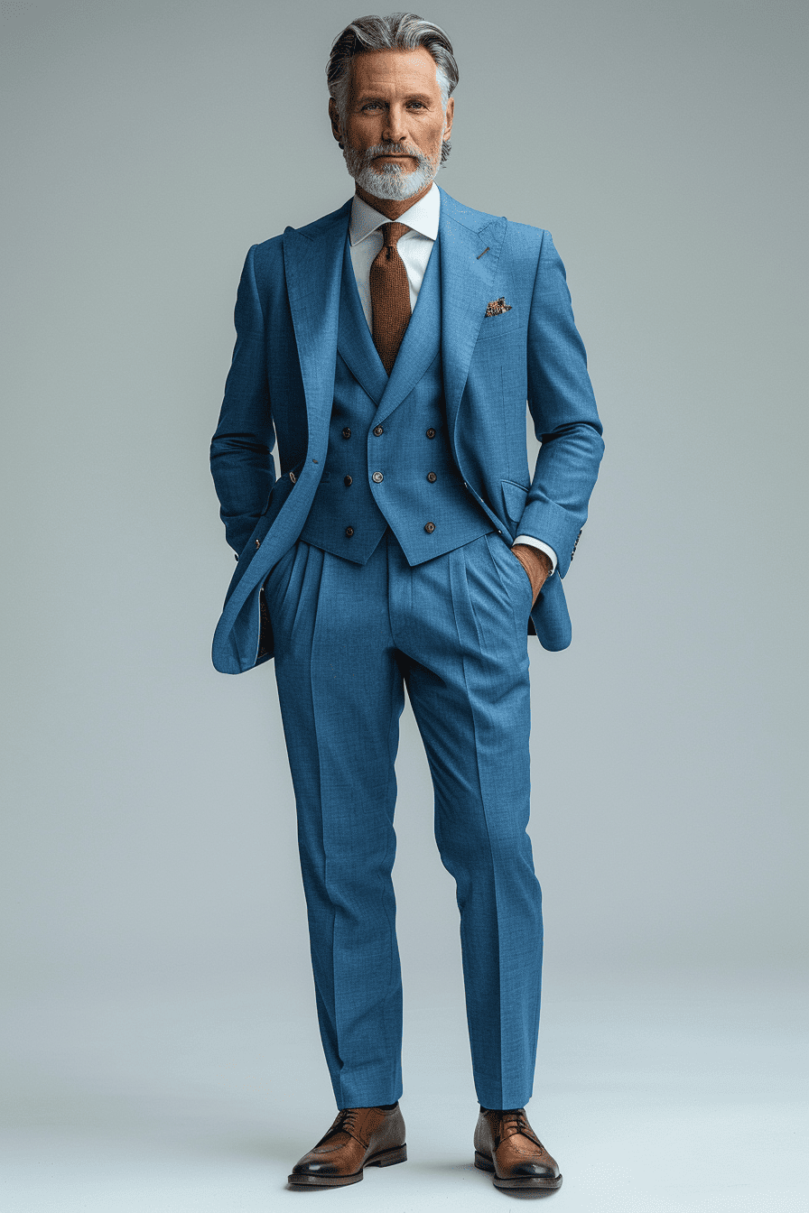 Powder Blue Cotton Father of the Bride Suit — Custom Made
