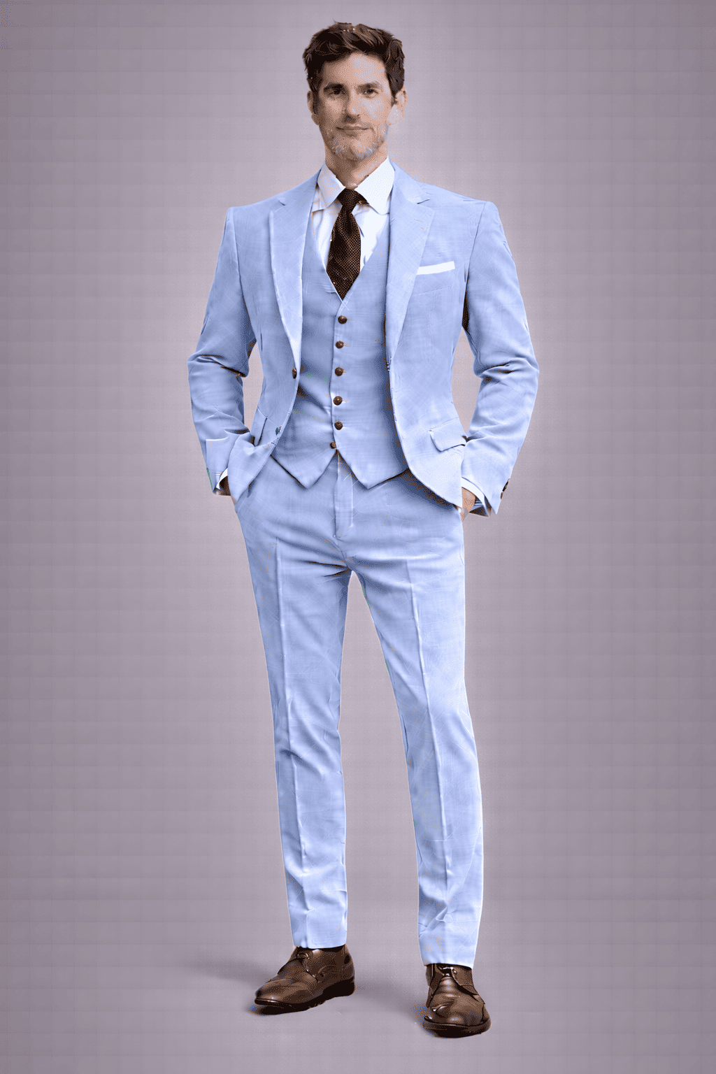 Powder Blue Linen Father of the Bride Suit — Custom Made