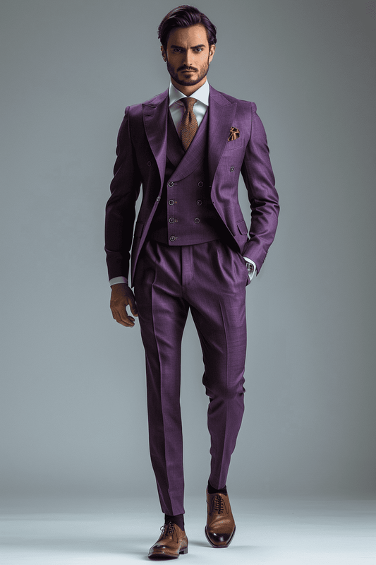 Purple Cotton Graduation Suit — Custom Made to Measure