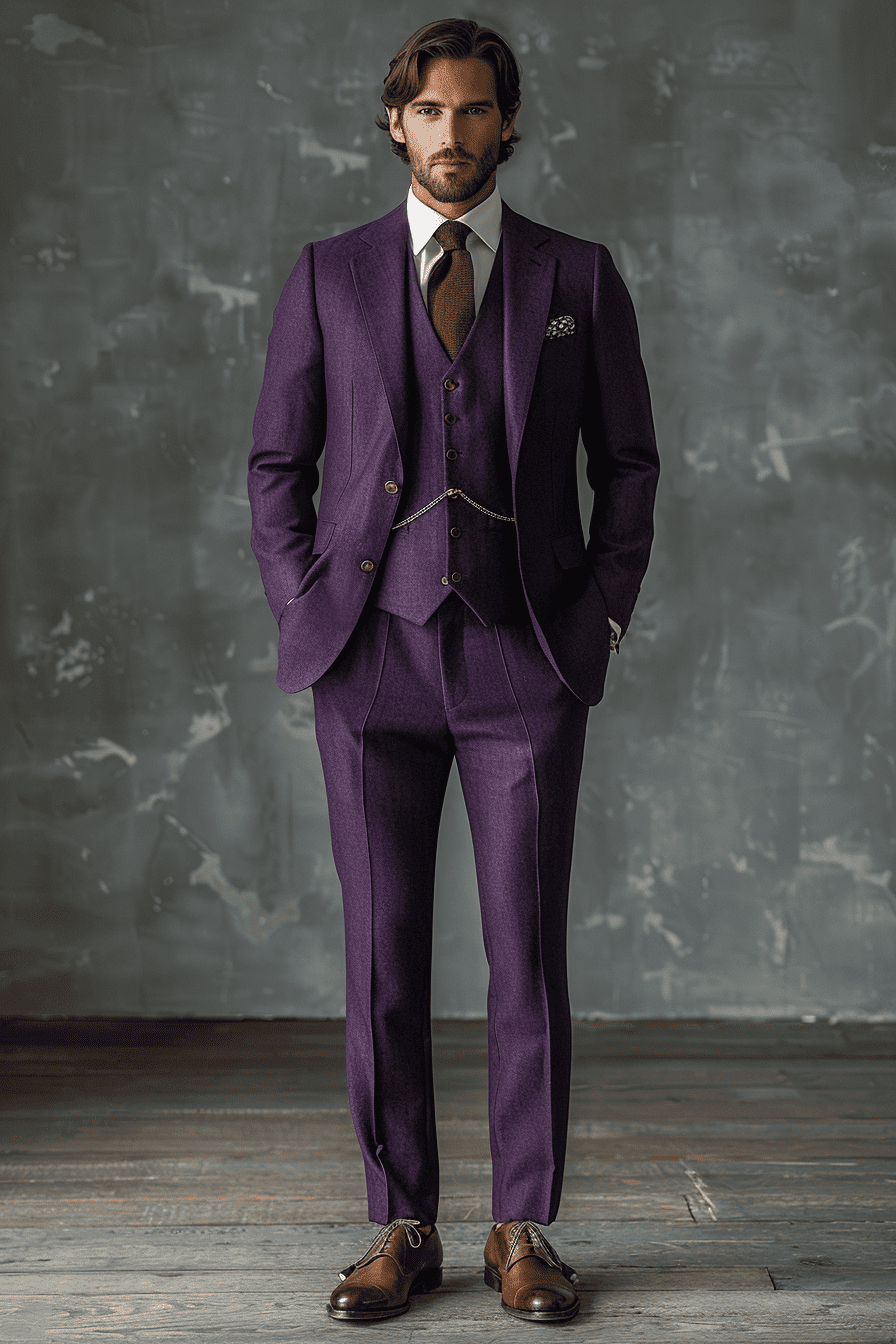 Purple Cotton Graduation Suit — Custom Made to Measure