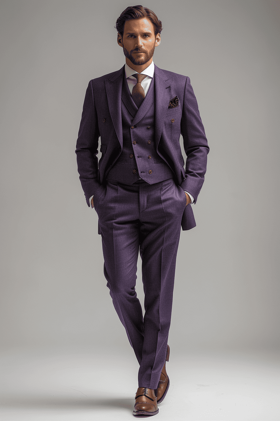 Purple Linen Graduation Suit — Custom Made to Measure