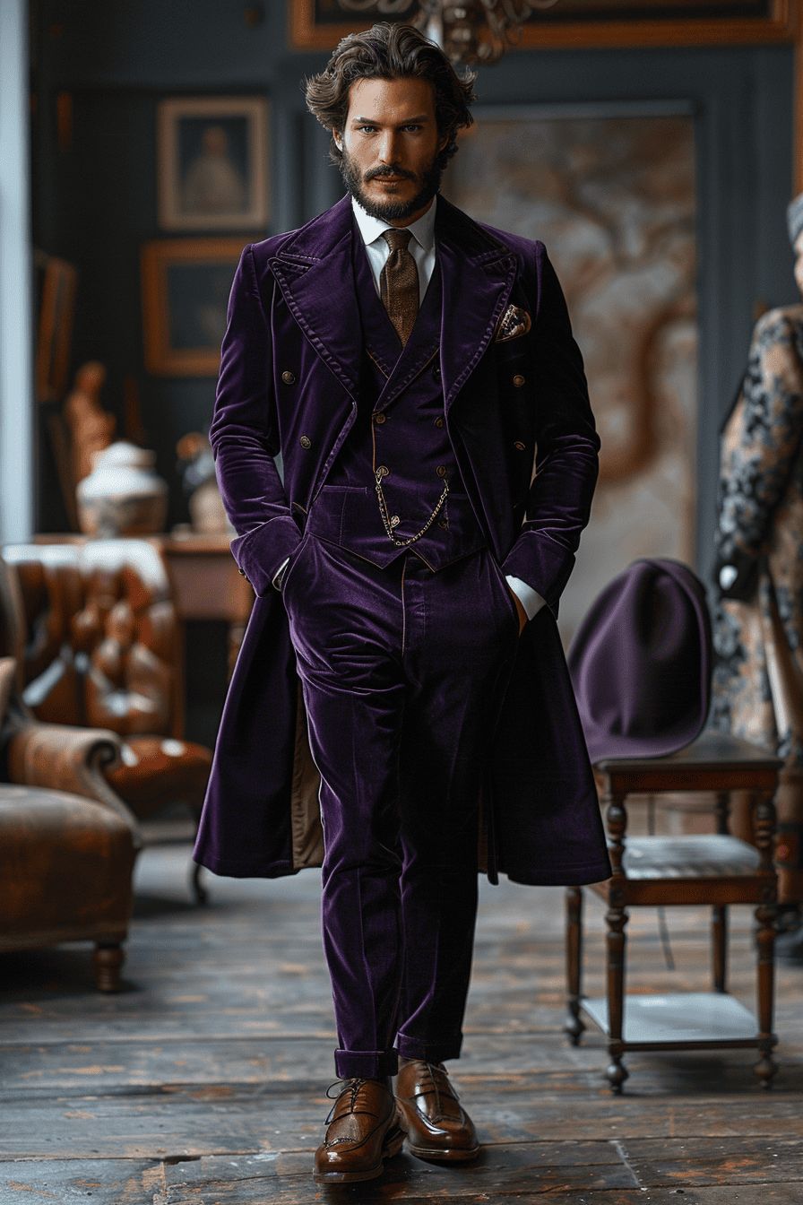 Purple Velvet Graduation Suit — Custom Made to Measure