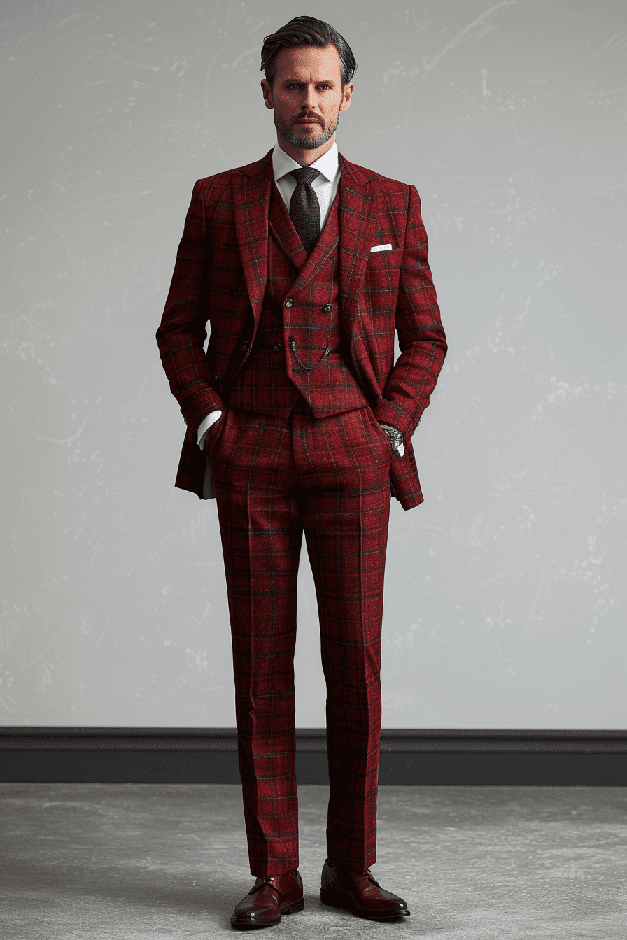 Red Flannel Suit — Custom Made to Measure
