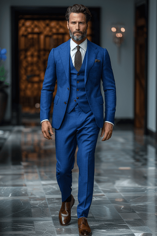 Royal Blue Cotton Graduation Suit — Custom Made to Measure