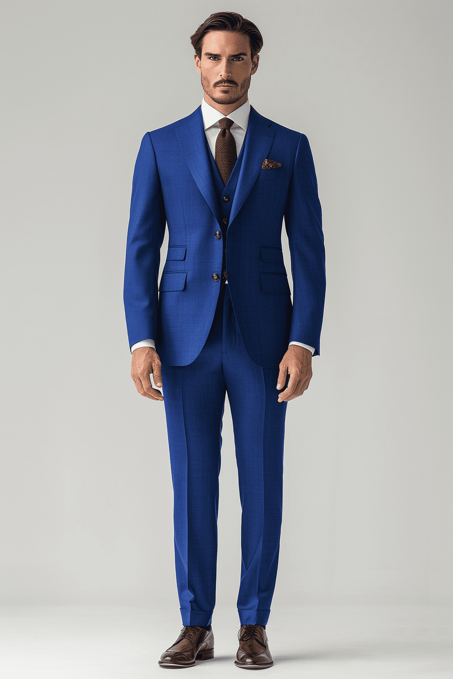 Royal Blue Cashmere Blend Suit — Custom Made to Measure
