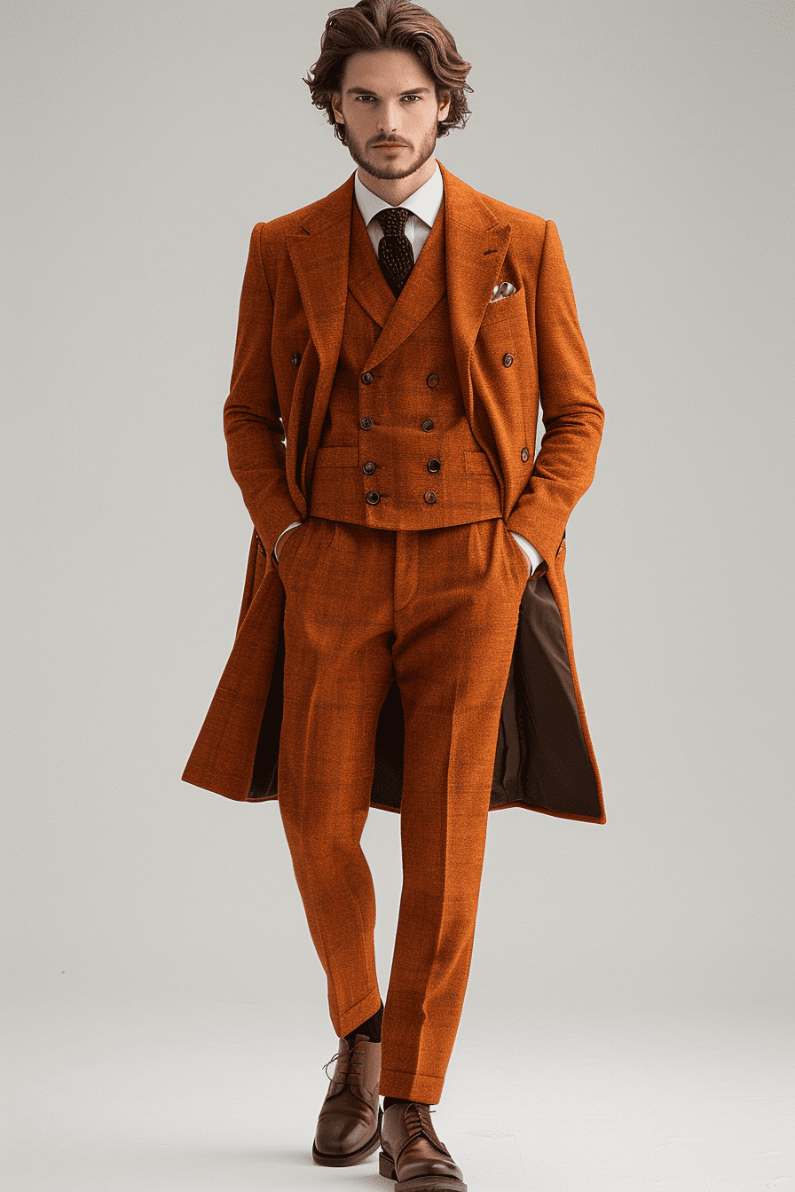Rust Cotton Graduation Suit — Custom Made to Measure