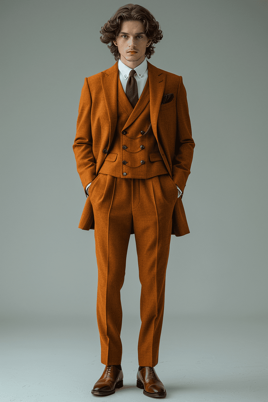 Rust Wool Graduation Suit — Custom Made to Measure