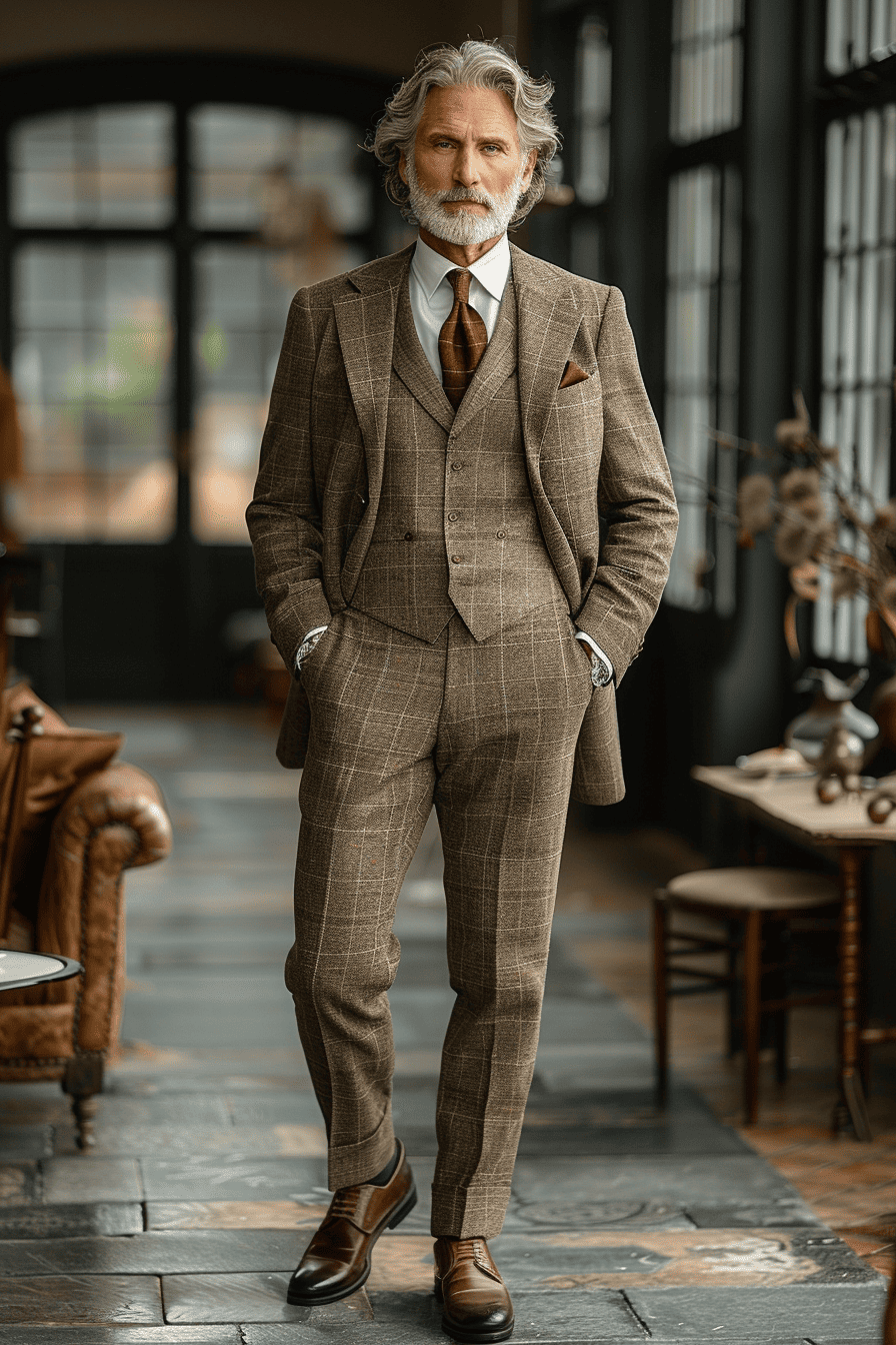 Sage Beige Cotton Father of the Bride Suit — Custom Made