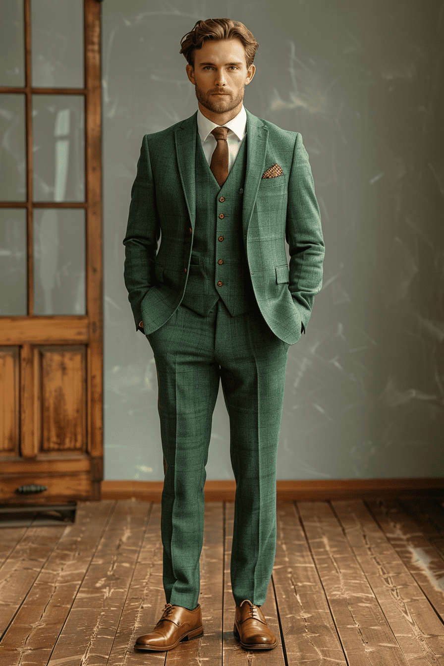 Sage Green Cashmere Blend Suit — Custom Made to Measure