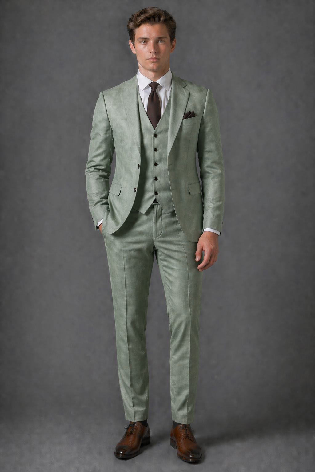 Sage Green Linen Father of the Bride Suit — Custom Made