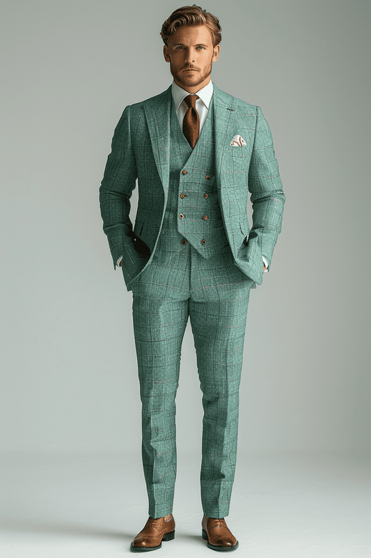 Seafoam Flannel Suit — Custom Made to Measure