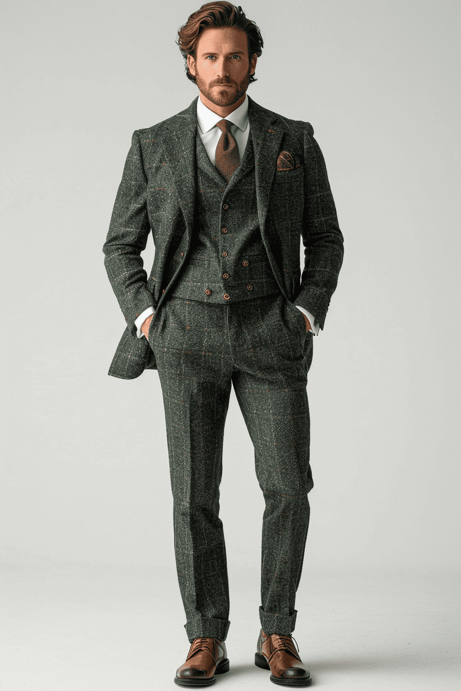 Seafoam Tweed Suit — Custom Made to Measure