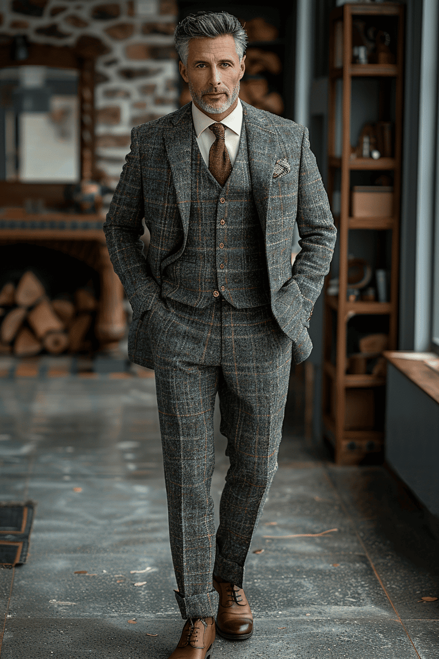 Stone Silk Blend Father of the Bride Suit — Custom Made