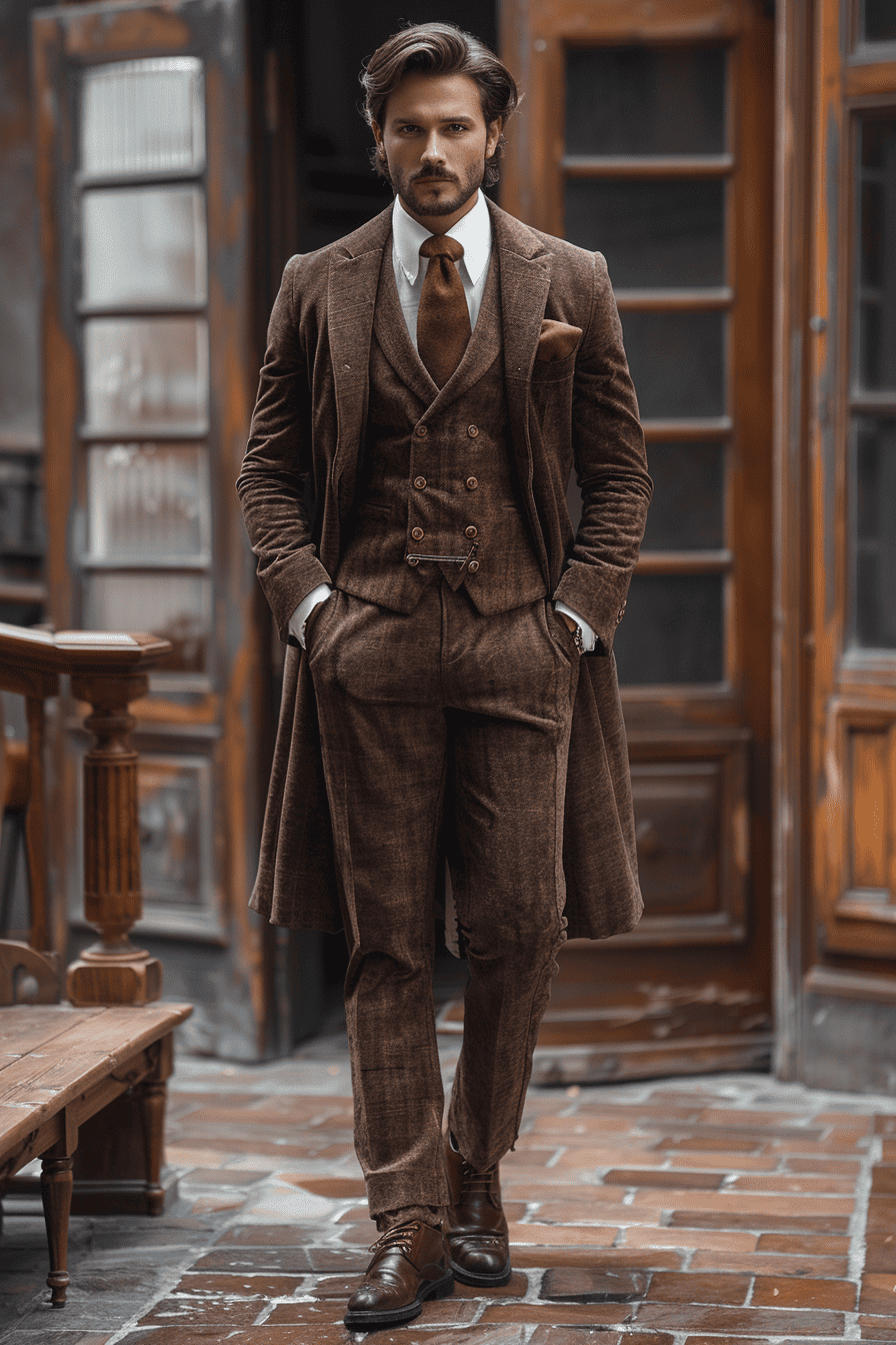 Stone Velvet Cocktail Party Suit — Custom Made to Measure