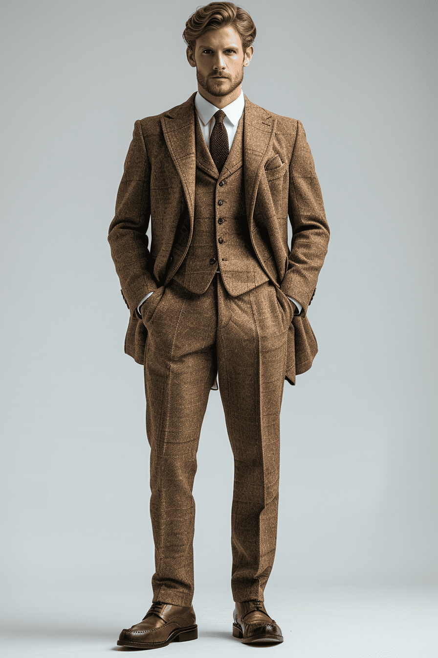 Tan Cashmere Blend Suit — Custom Made to Measure