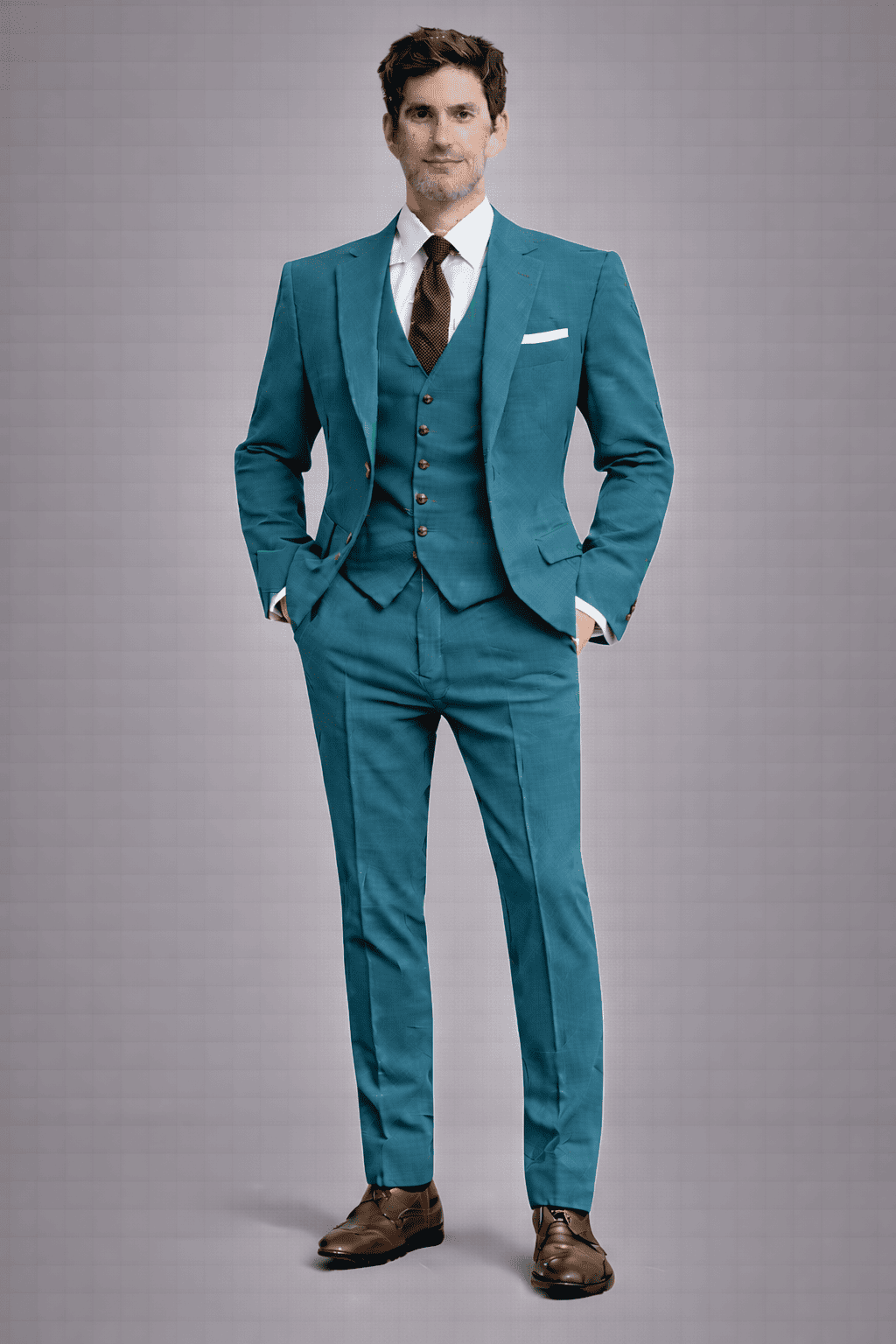Teal Linen Father of the Bride Suit — Custom Made