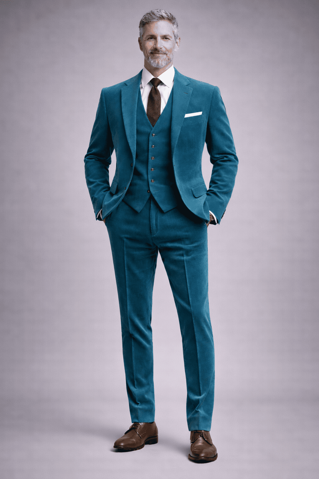 Teal Velvet Slim Fit Suit — Custom Made to Measure