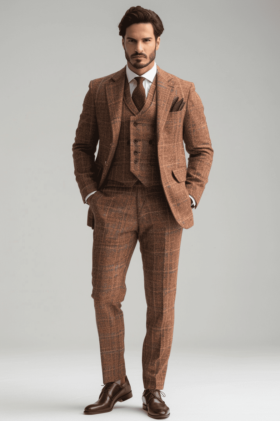 Terracotta Linen Graduation Suit — Custom Made to Measure