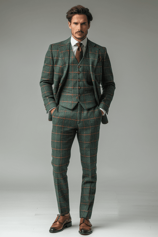 Turquoise Flannel Suit — Custom Made to Measure