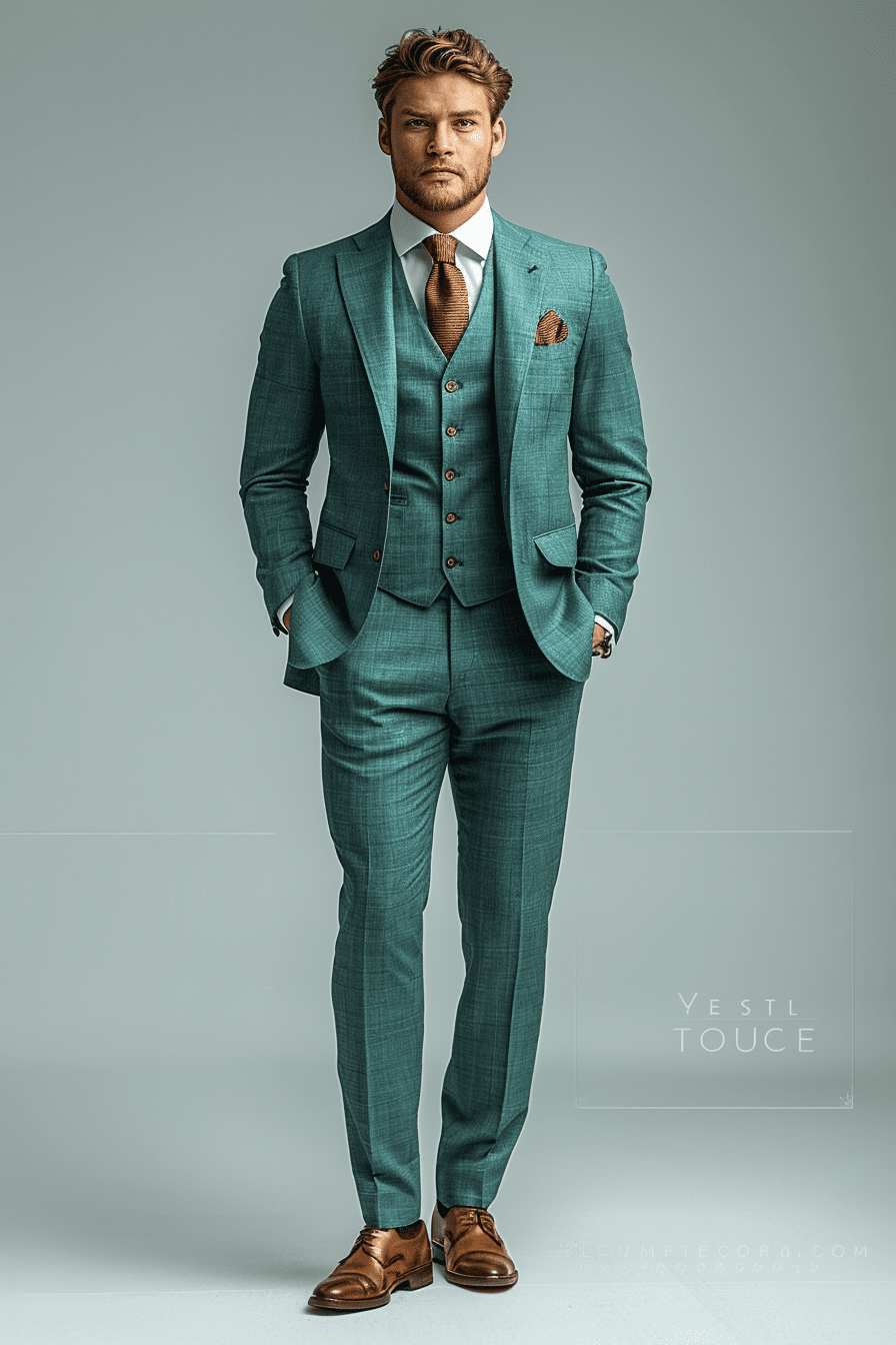 Turquoise Linen Graduation Suit — Custom Made to Measure