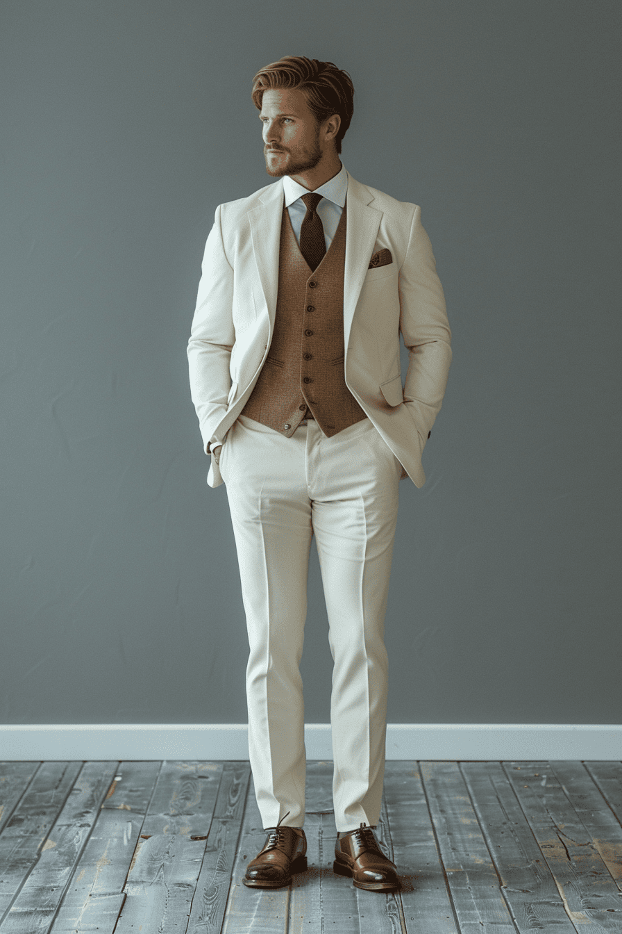 White Cashmere Blend Suit — Custom Made to Measure