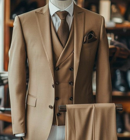 Light Brown / Beige Linen Suit – Custom Made & Made to Measure