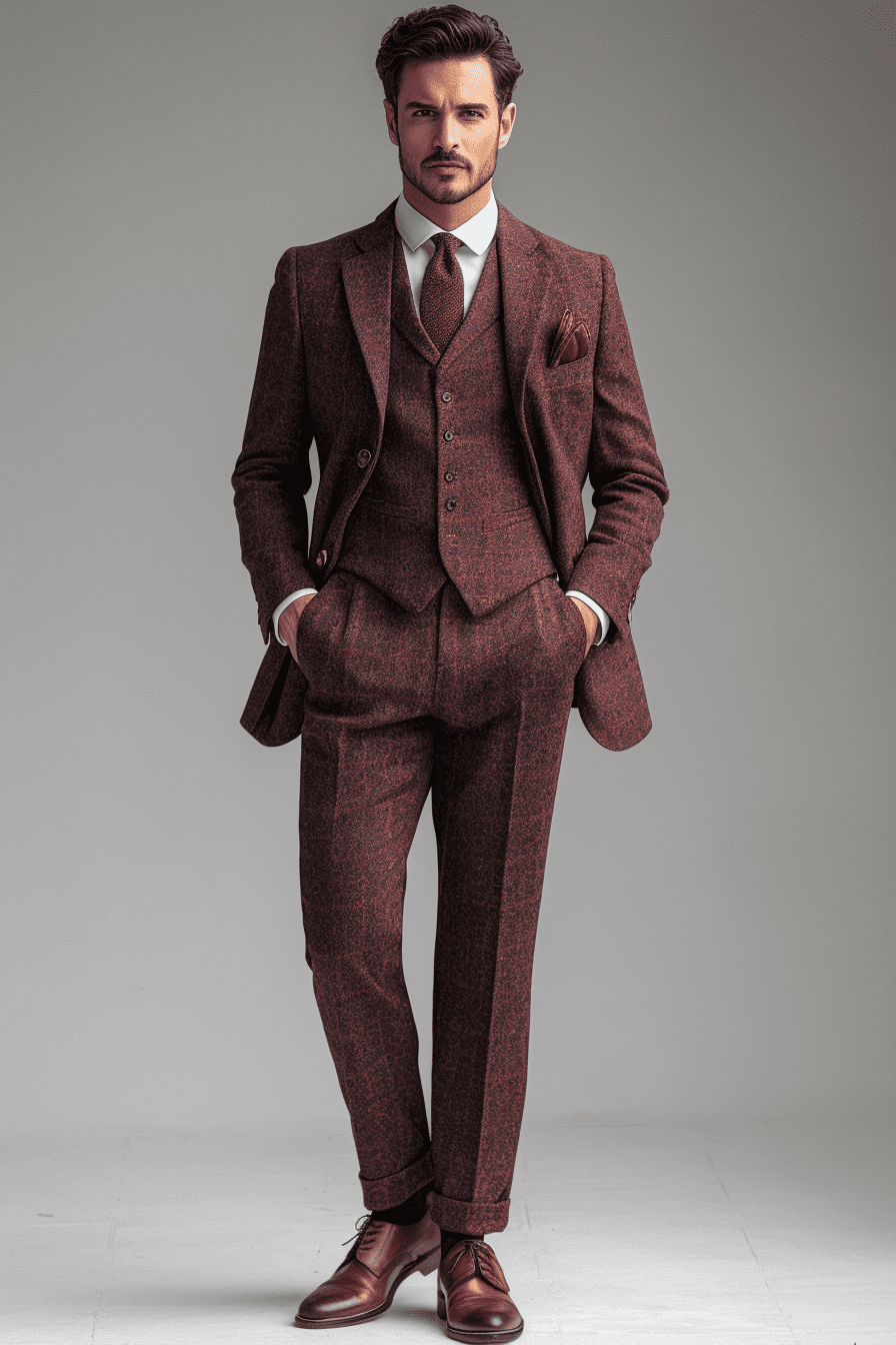 Dusty Rose Wool Cocktail Party Suit — Custom Made to Measure