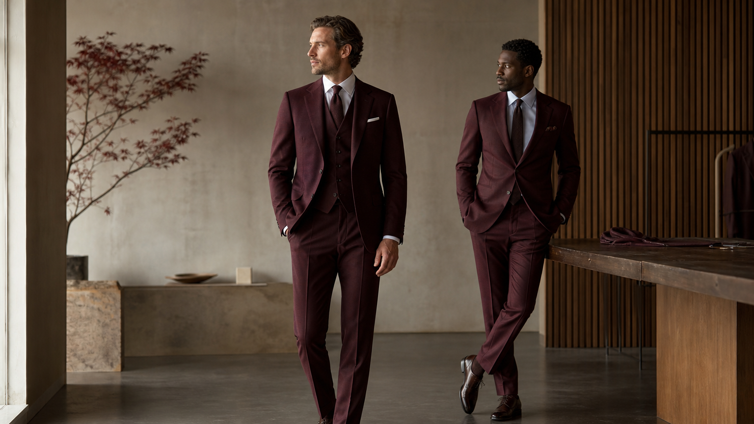 Burgundy Suits | Custom Made & Made to Measure