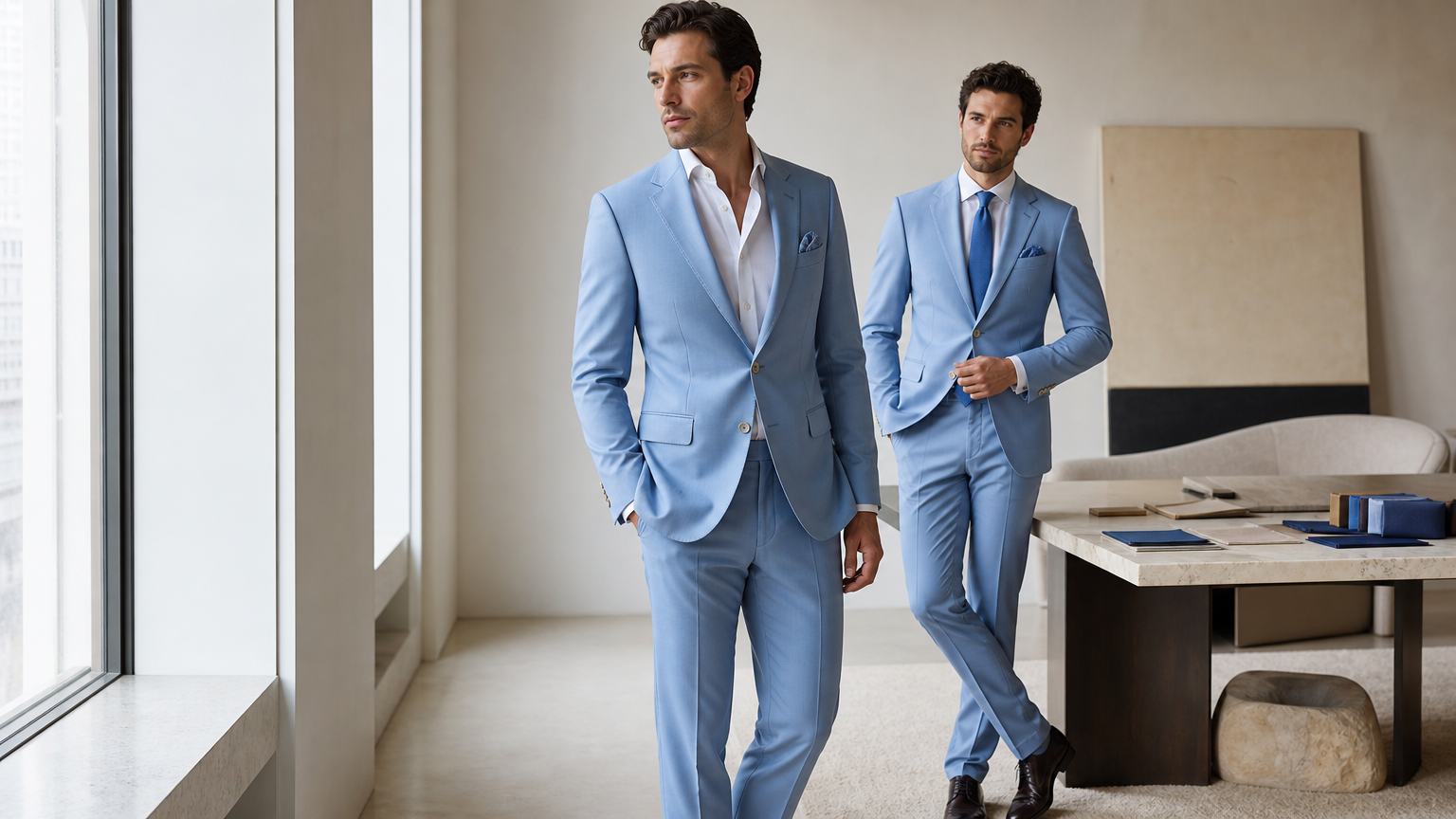 Custom Baby Blue Suits