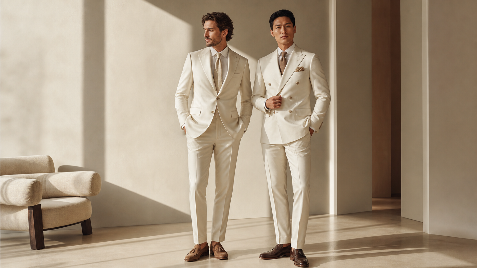 Custom Cream Suits