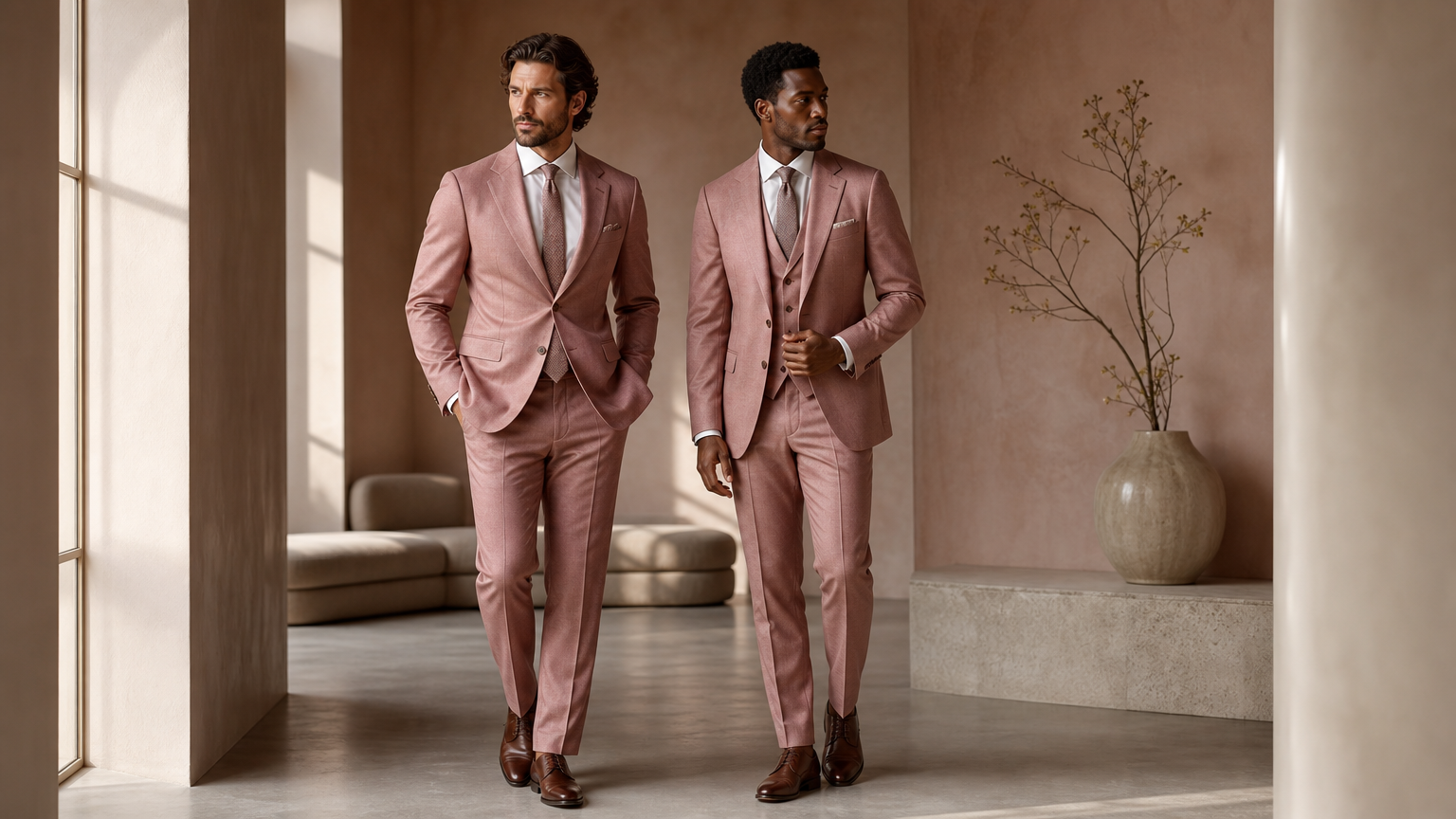 Custom Dusty Rose Suits