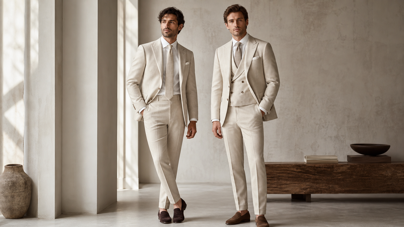 Custom Ecru Suits