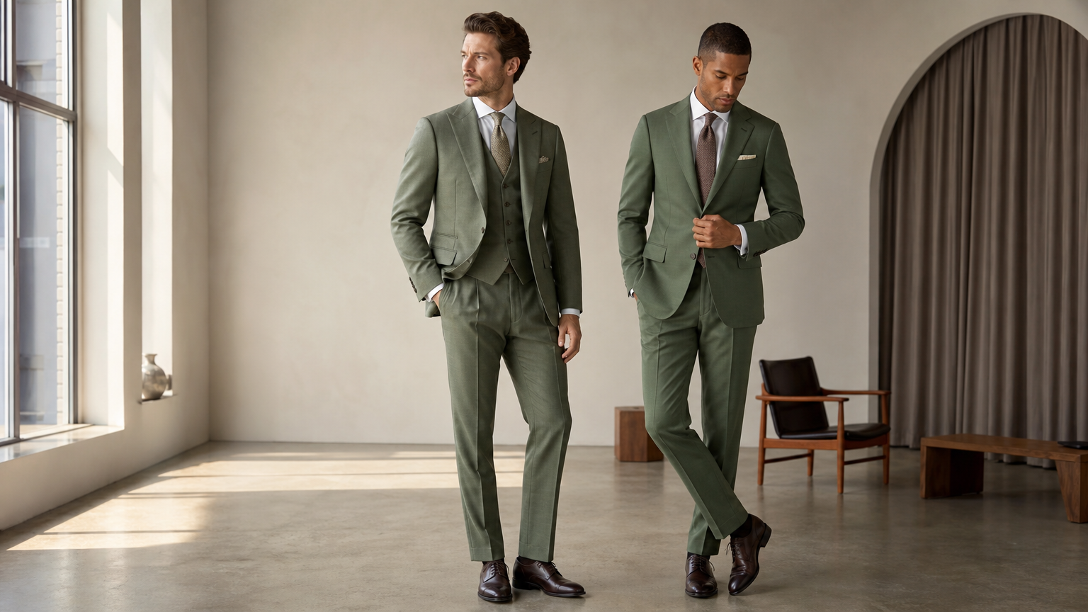 Custom Eucalyptus Green Suits