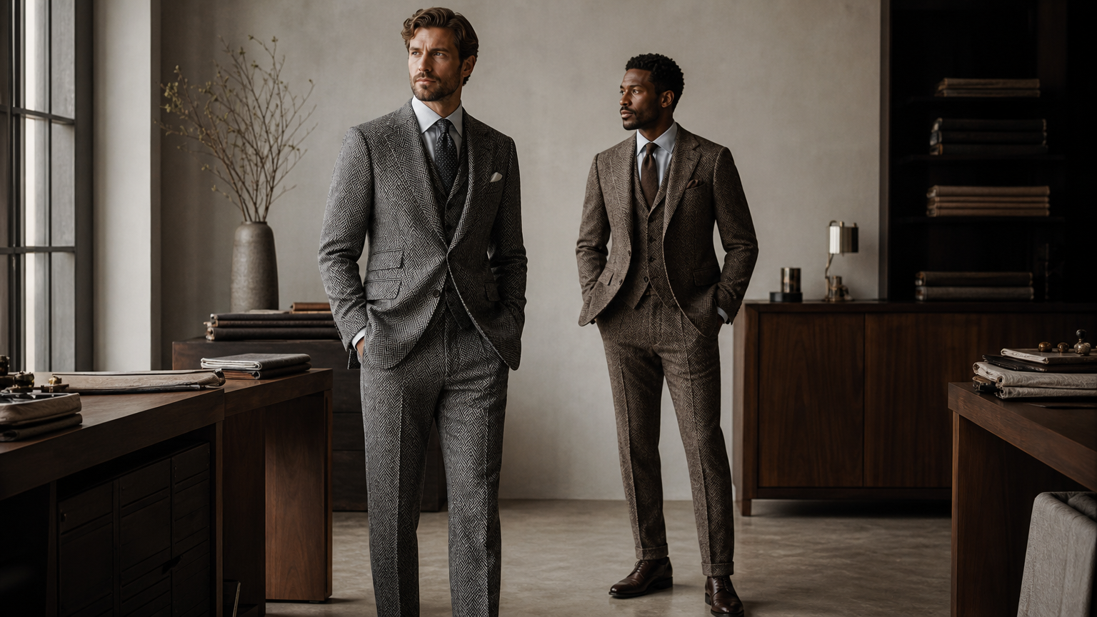 Custom Herringbone Suits