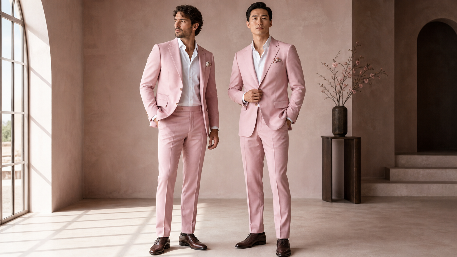 Custom Light Pink Suits