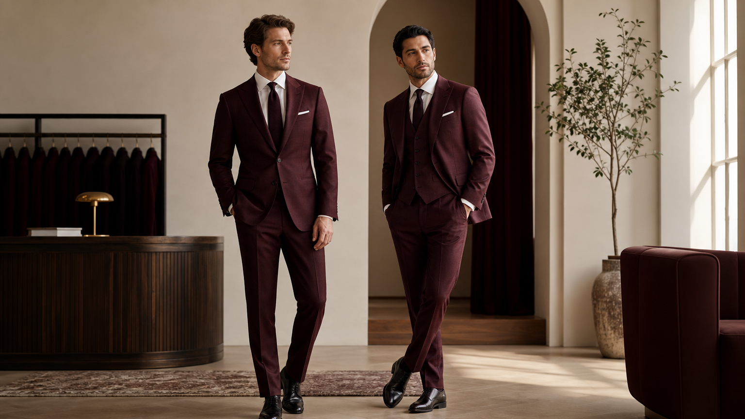 Custom Maroon Suits
