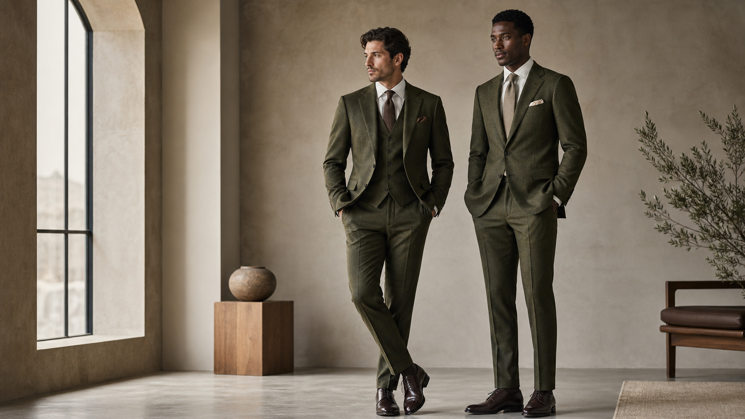 Custom Olive Suits