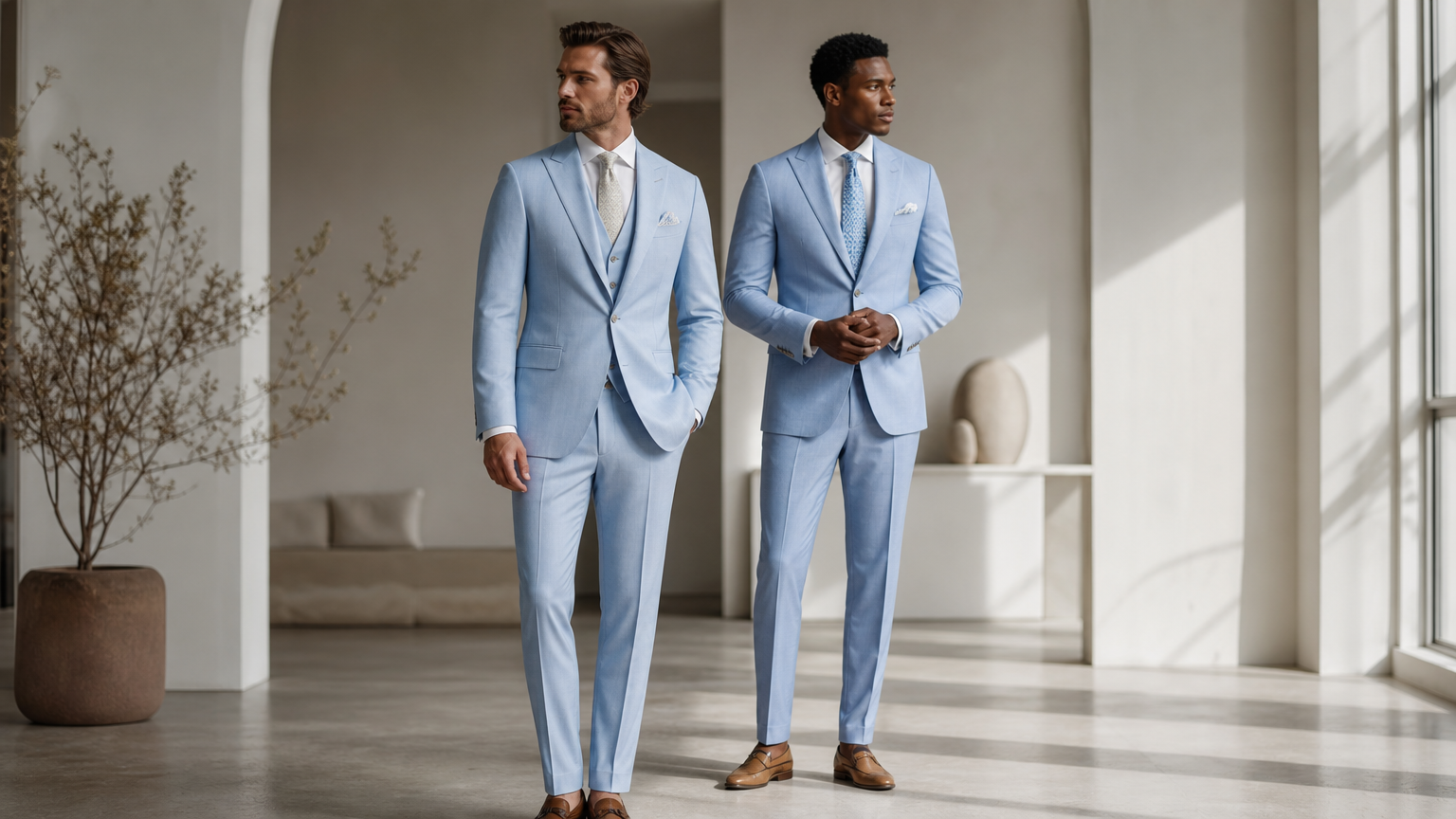 Custom Powder Blue Suits