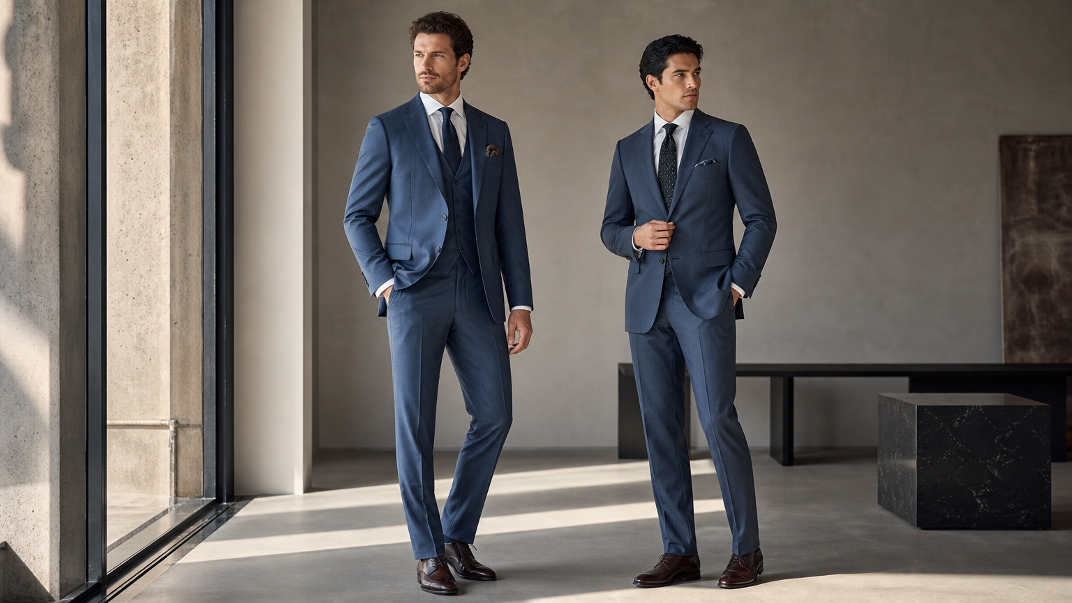 Custom Slate Blue Suits