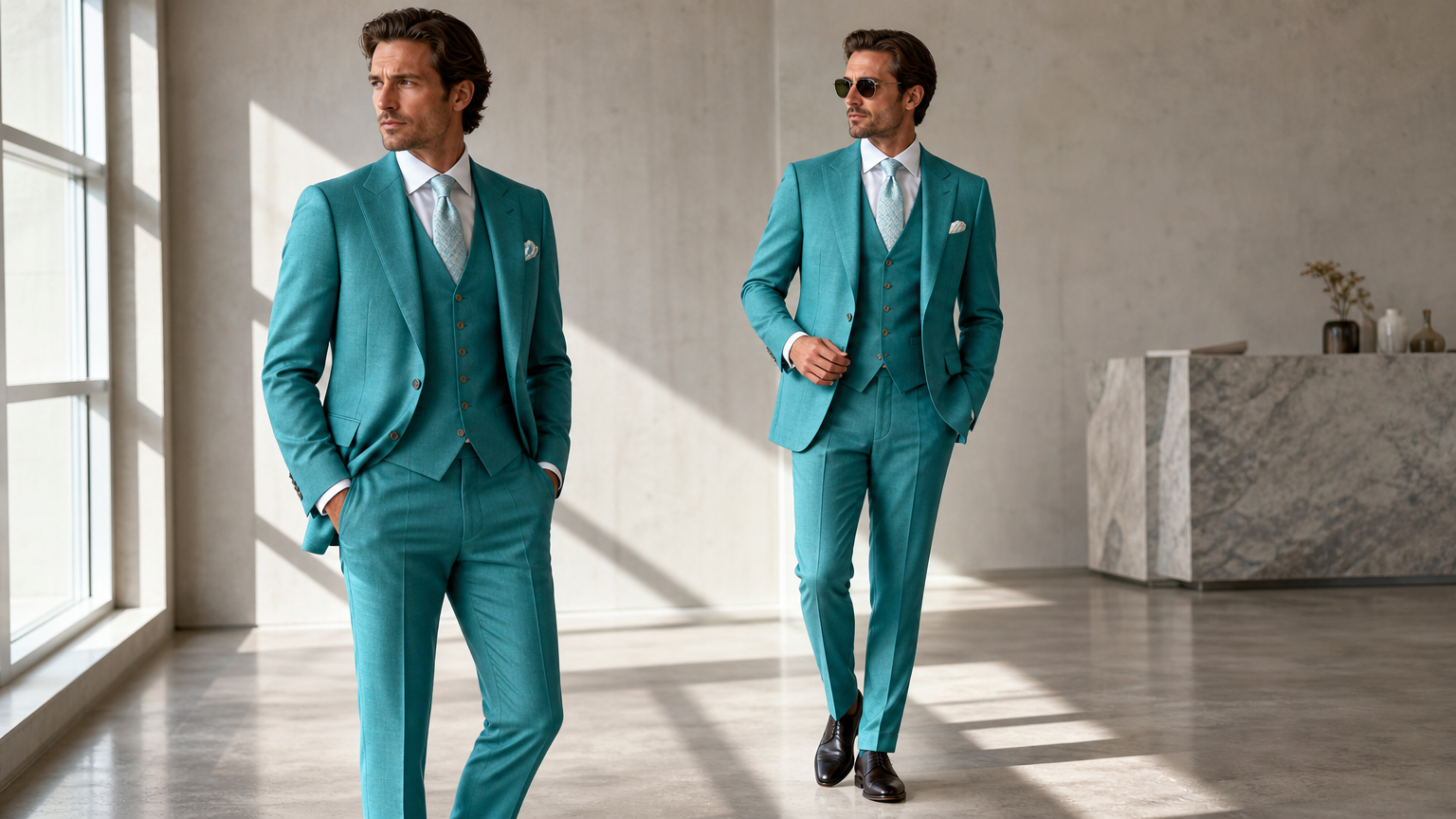 Custom Turquoise Suits