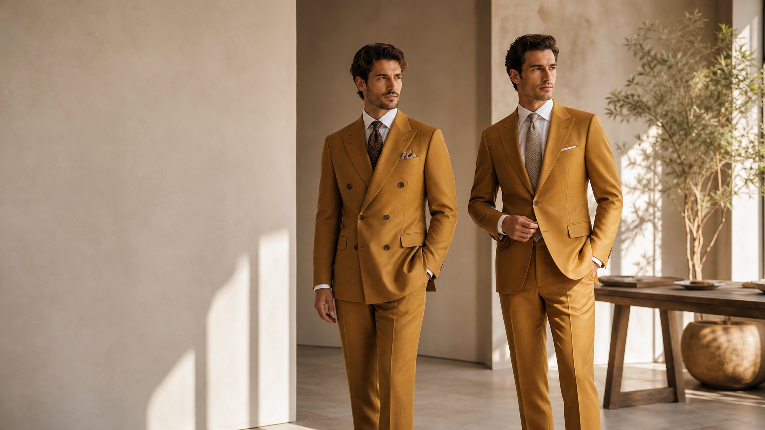 Custom Warm Mustard Suits