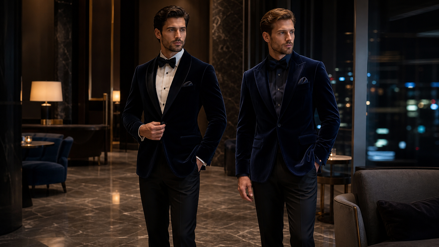 Midnight Blue Velvet Suits | Custom Made to Measure