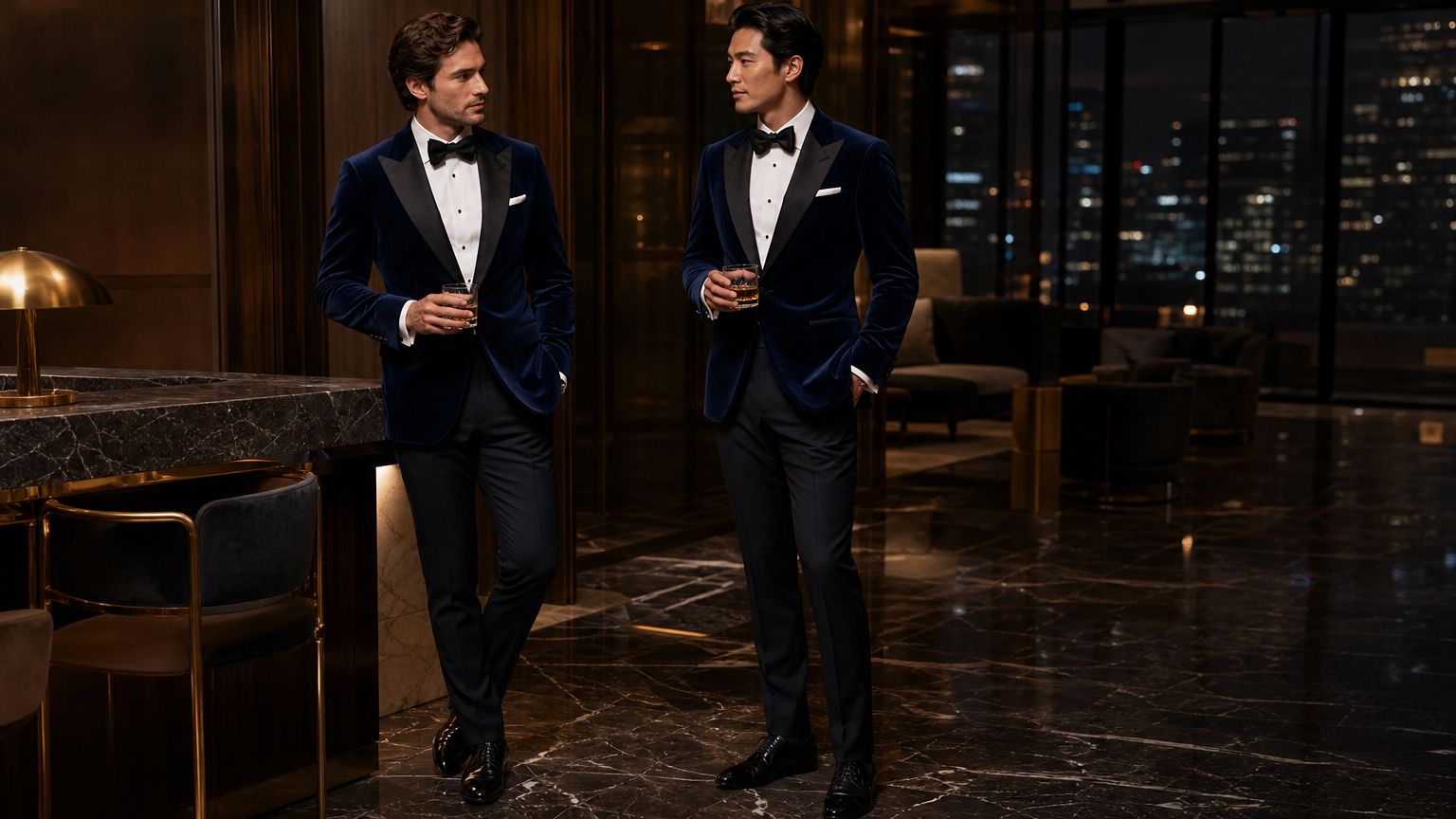 Navy Blue Velvet Suits | Custom Made to Measure