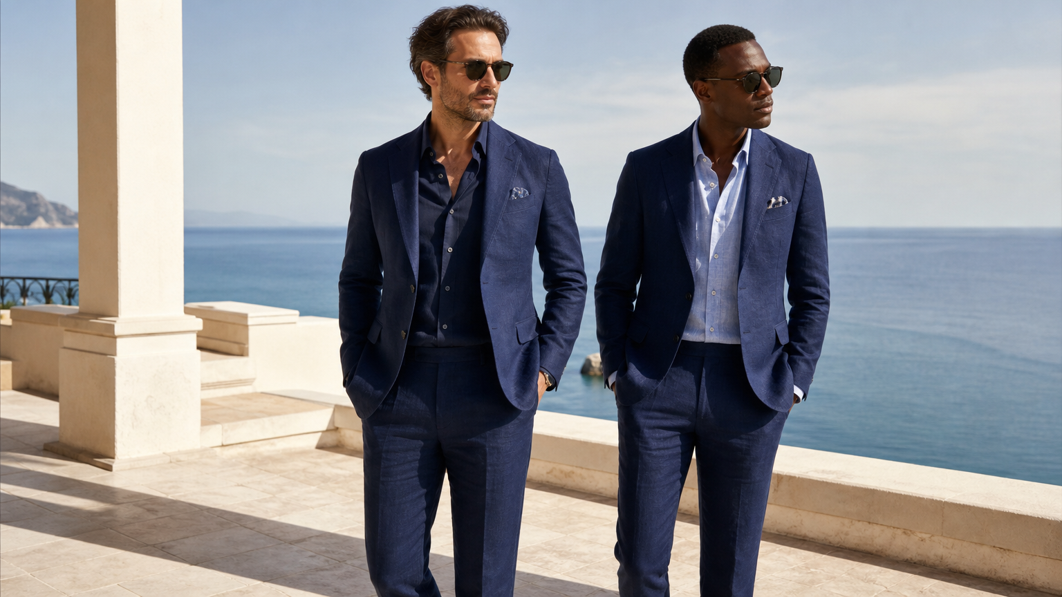 Navy Linen Suits | Custom Made to Measure